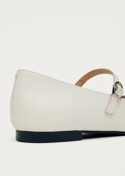 Musa Bicolor Black Cream Leather Ballet Flats