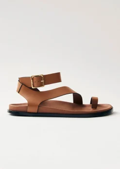 Myles Braune Ledersandalen