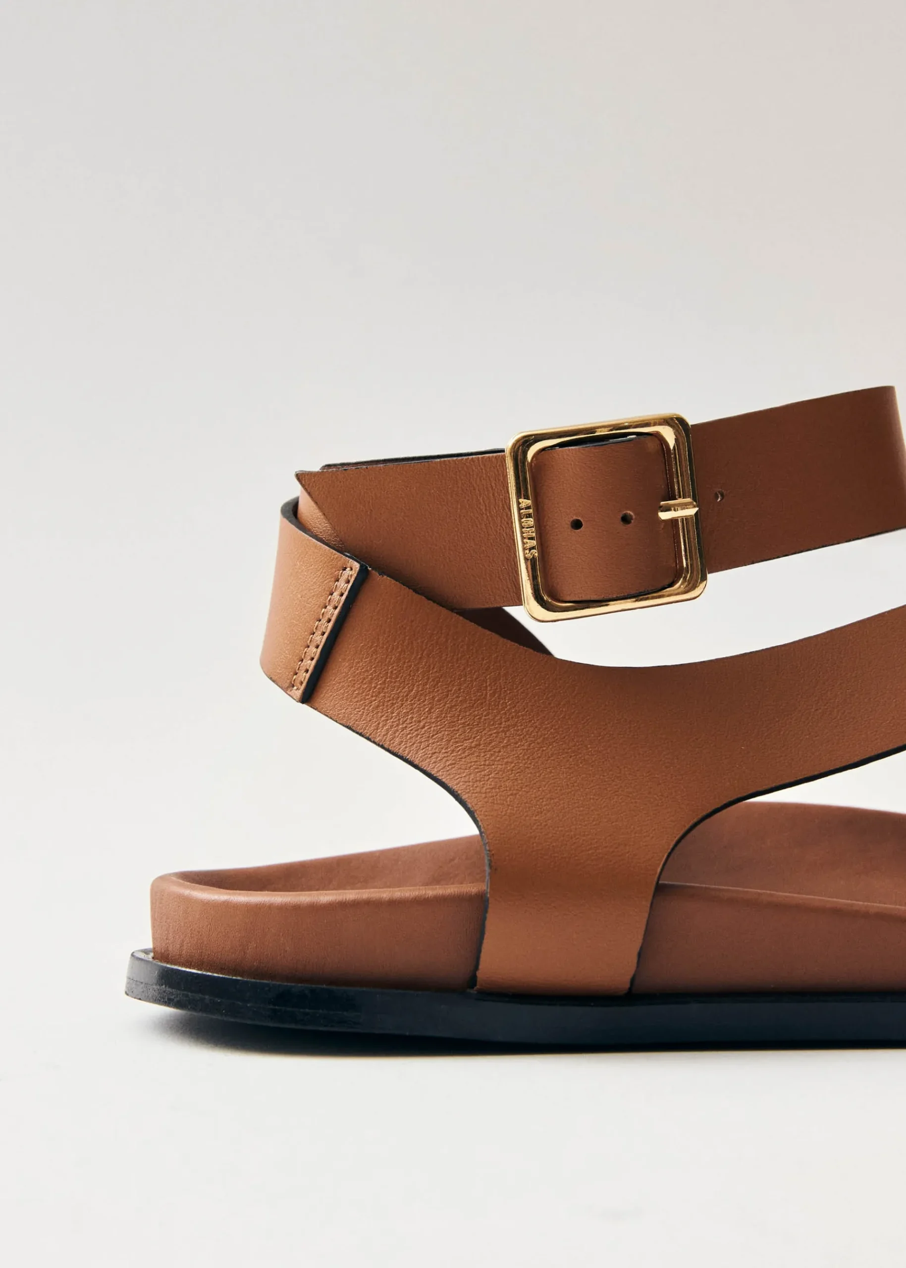 Myles Braune Ledersandalen