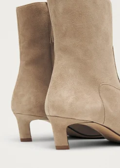 Nash Suede Beige Leather Ankle Boots