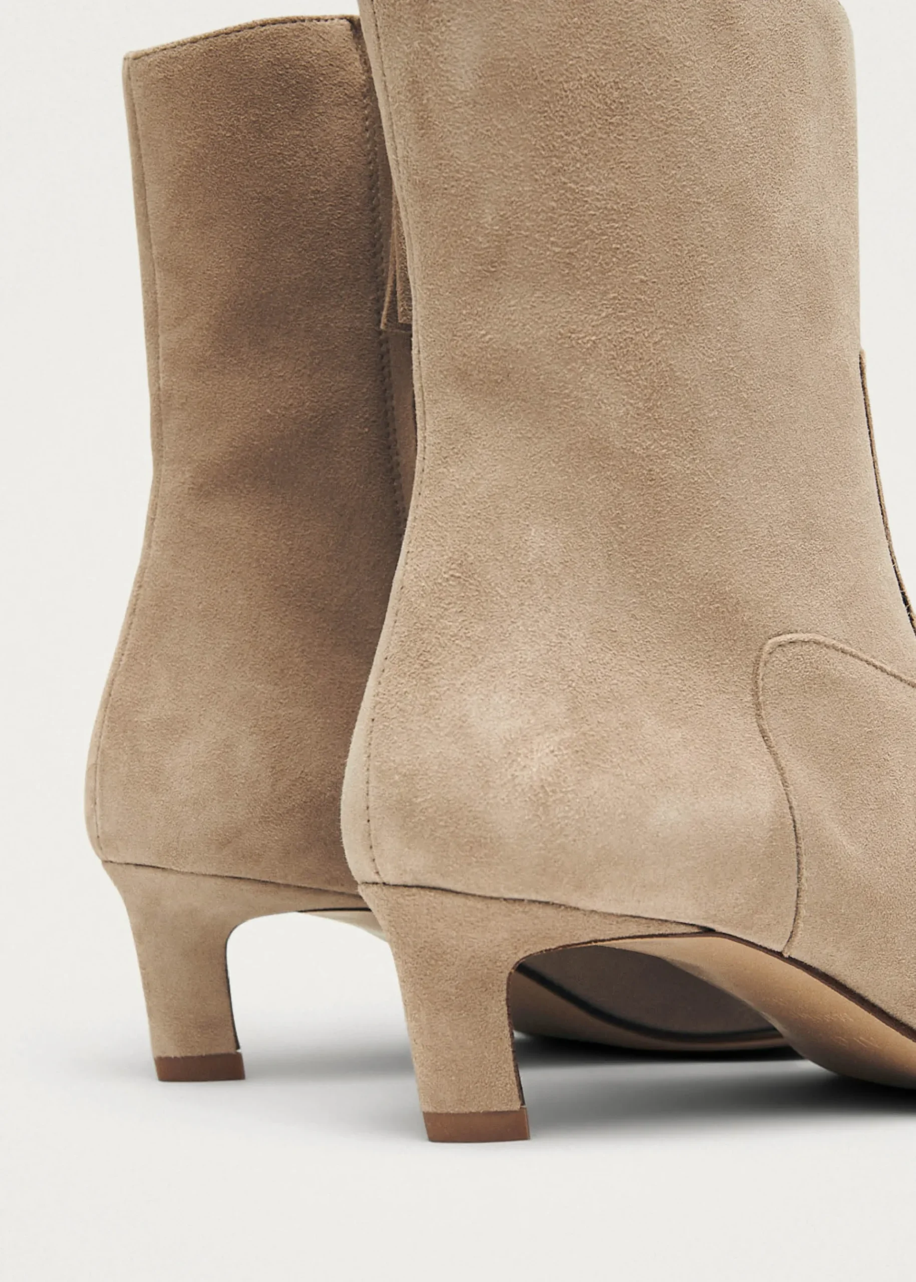Nash Suede Beige Leather Ankle Boots