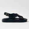 Nico Schwarze Ledersandalen