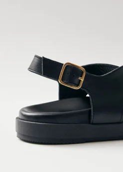 Nico Schwarze Ledersandalen