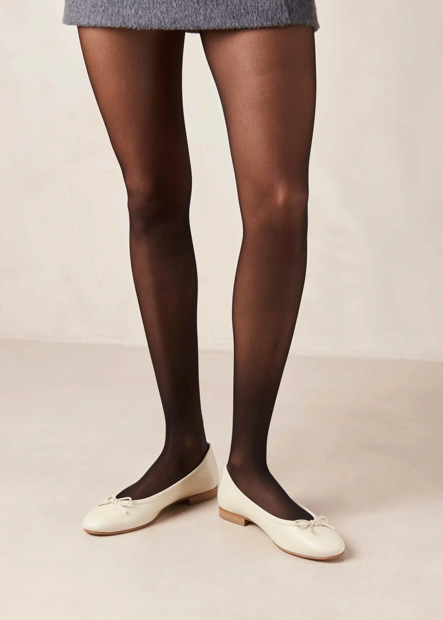 Oriana Cream Leather Ballet Flats