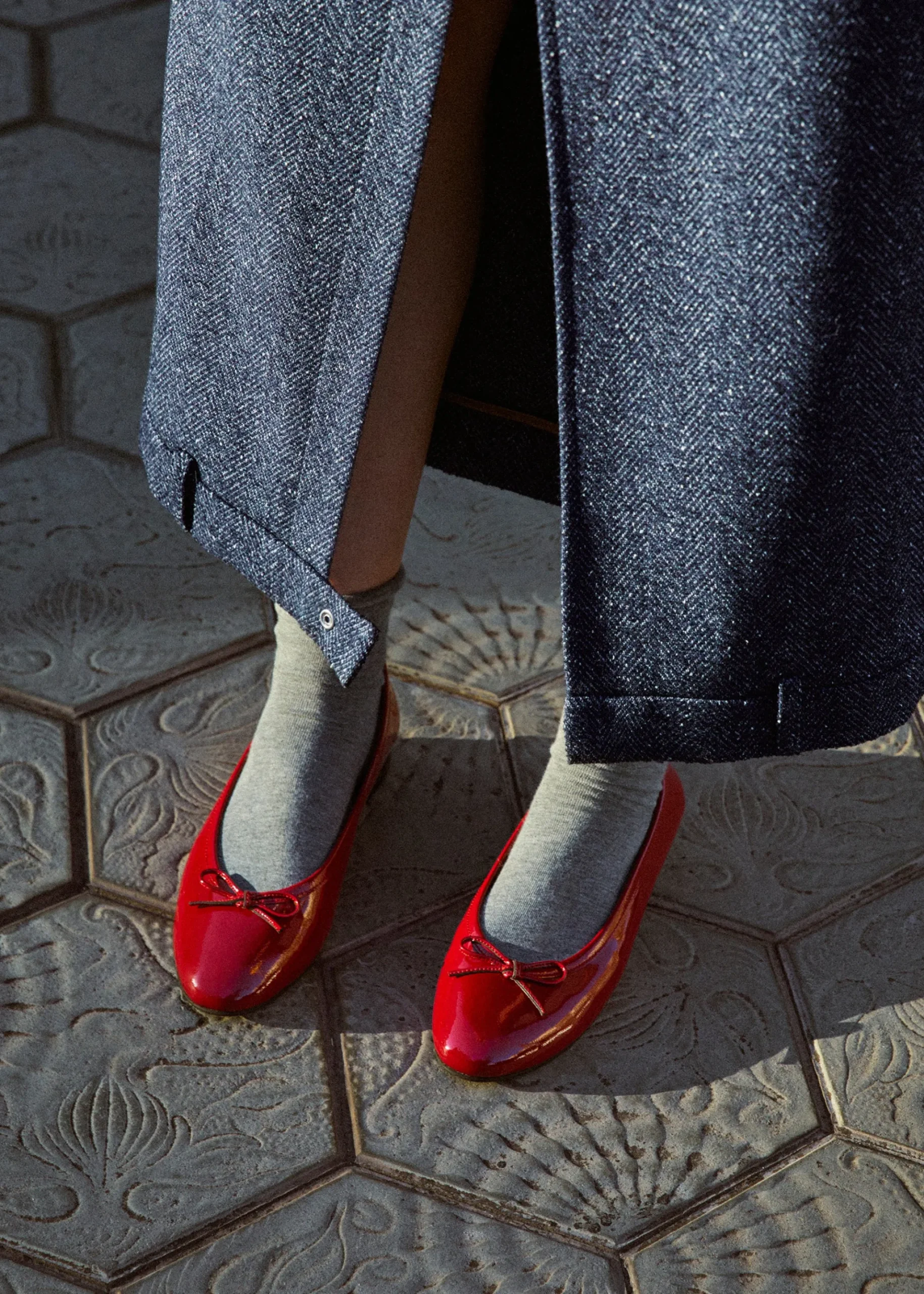 Oriana Onix Ballerinas aus Rotem Leder