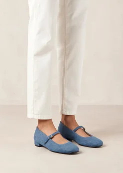 Por Do Sol Denim Blue Denim Ballet Flats