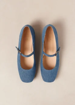 Por Do Sol Denim Blue Denim Ballet Flats