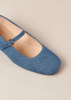 Por Do Sol Denim Blue Denim Ballet Flats