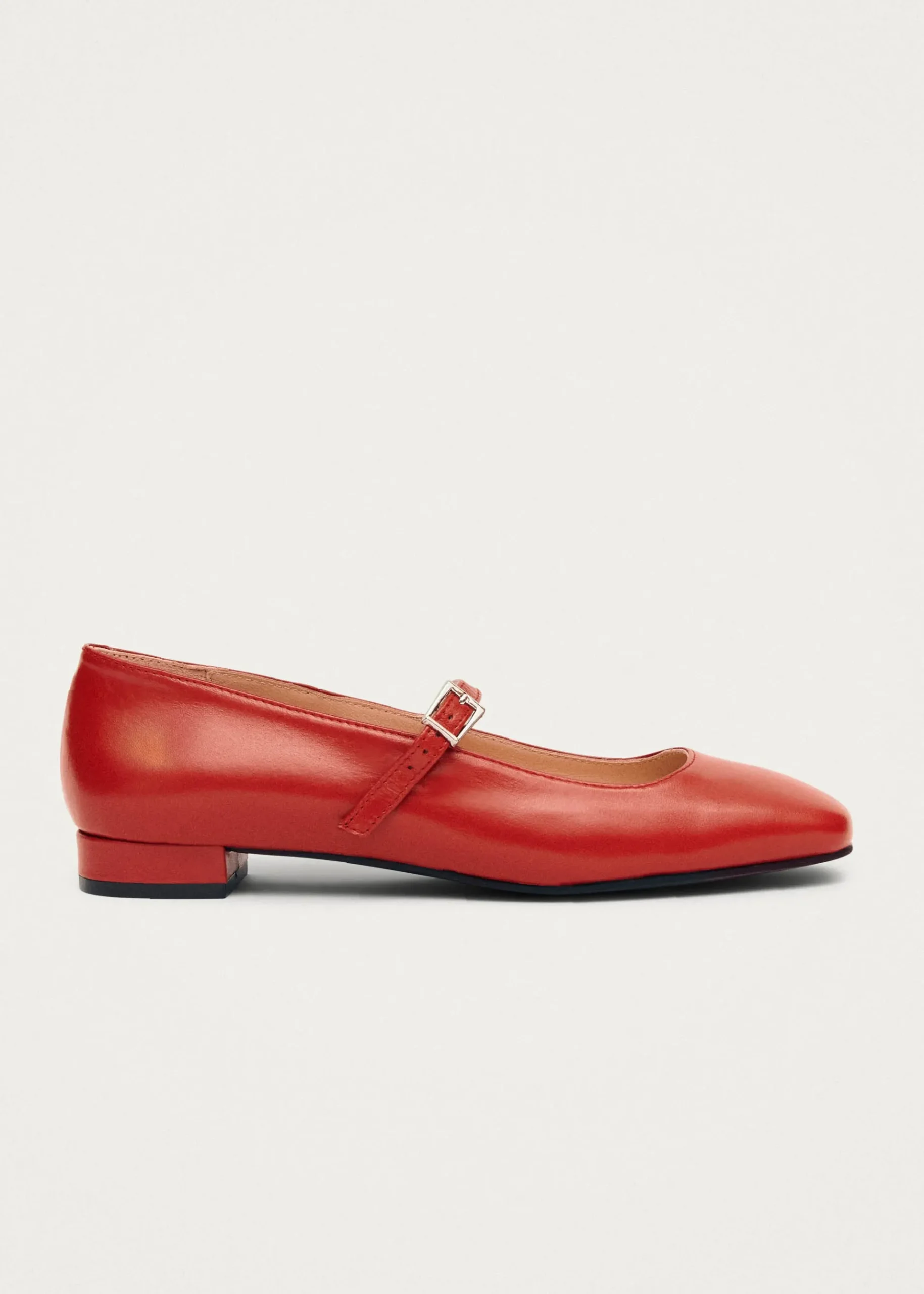 Por Do Sol Rote Leder-Ballerinas