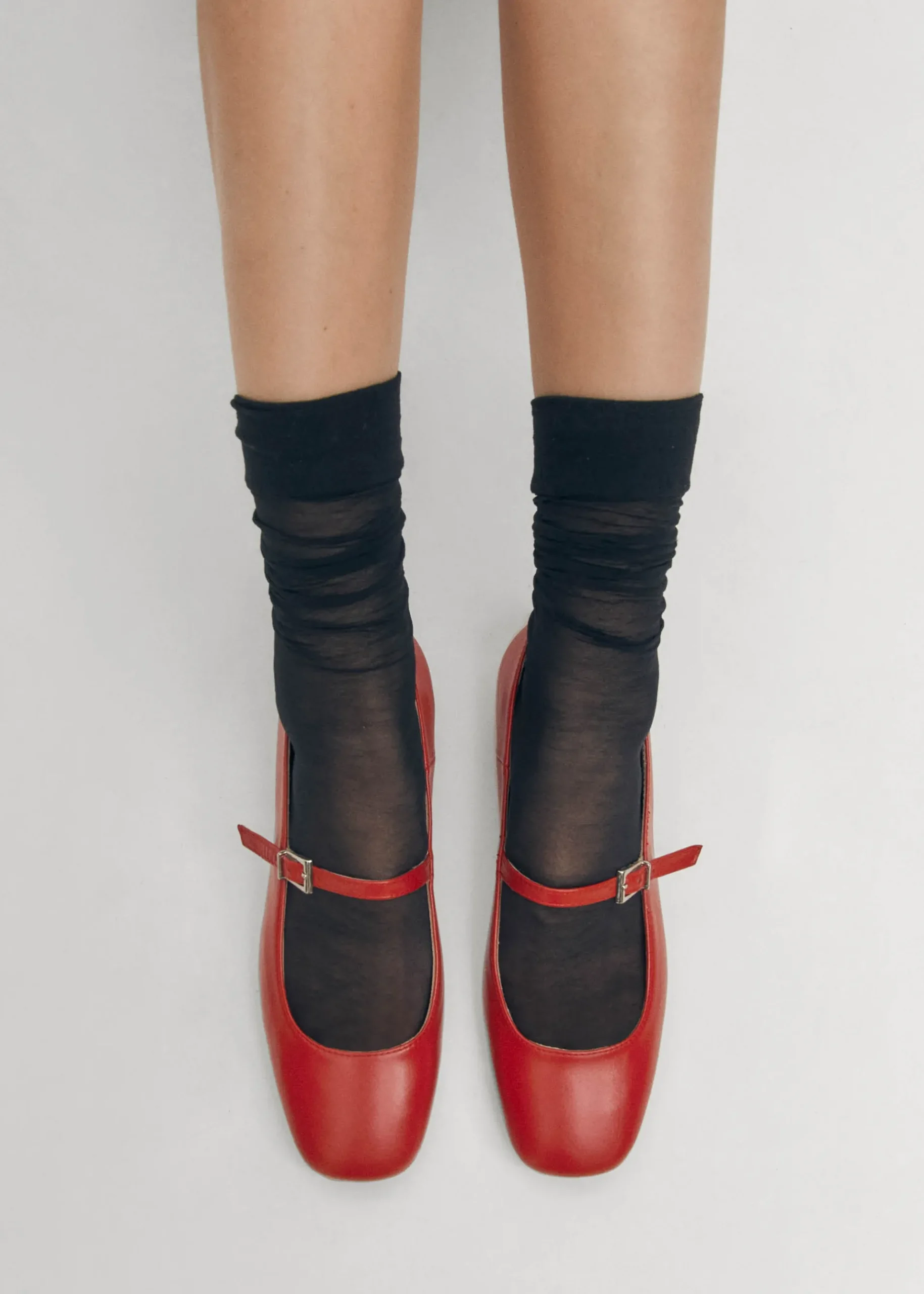Por Do Sol Rote Leder-Ballerinas
