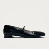 Por Do Sol Schwarze Lack-Ballerinas