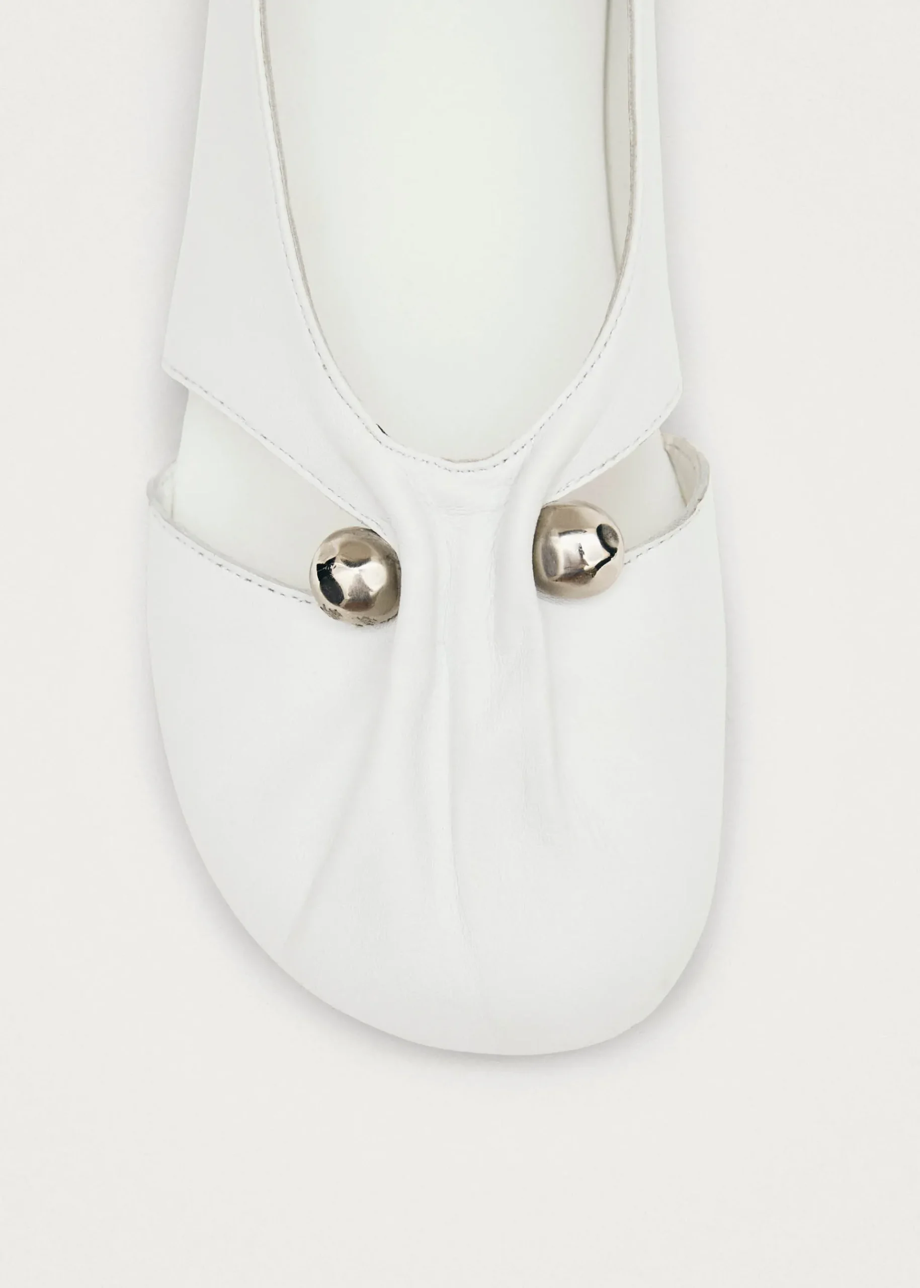 Ravena White Leather Ballet Flats