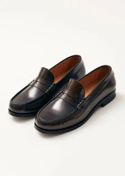 Rivet Braune Leder-Slipper