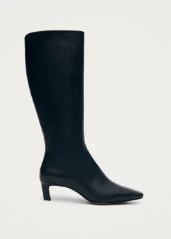 Rory Schwarze kniehohe Stiefel aus Leder