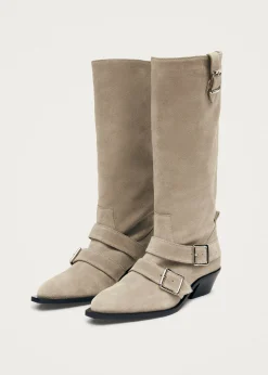 Ryder Suede Beige Leather Boots