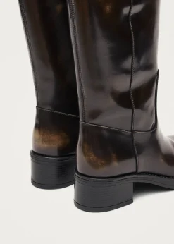 Sajan Braune Lederstiefel