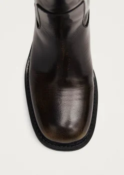 Sajan Braune Lederstiefel