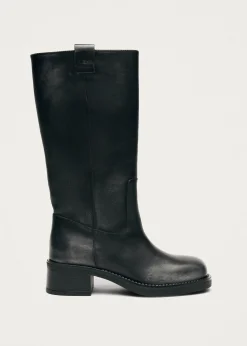 Sajan Schwarze Lederstiefel