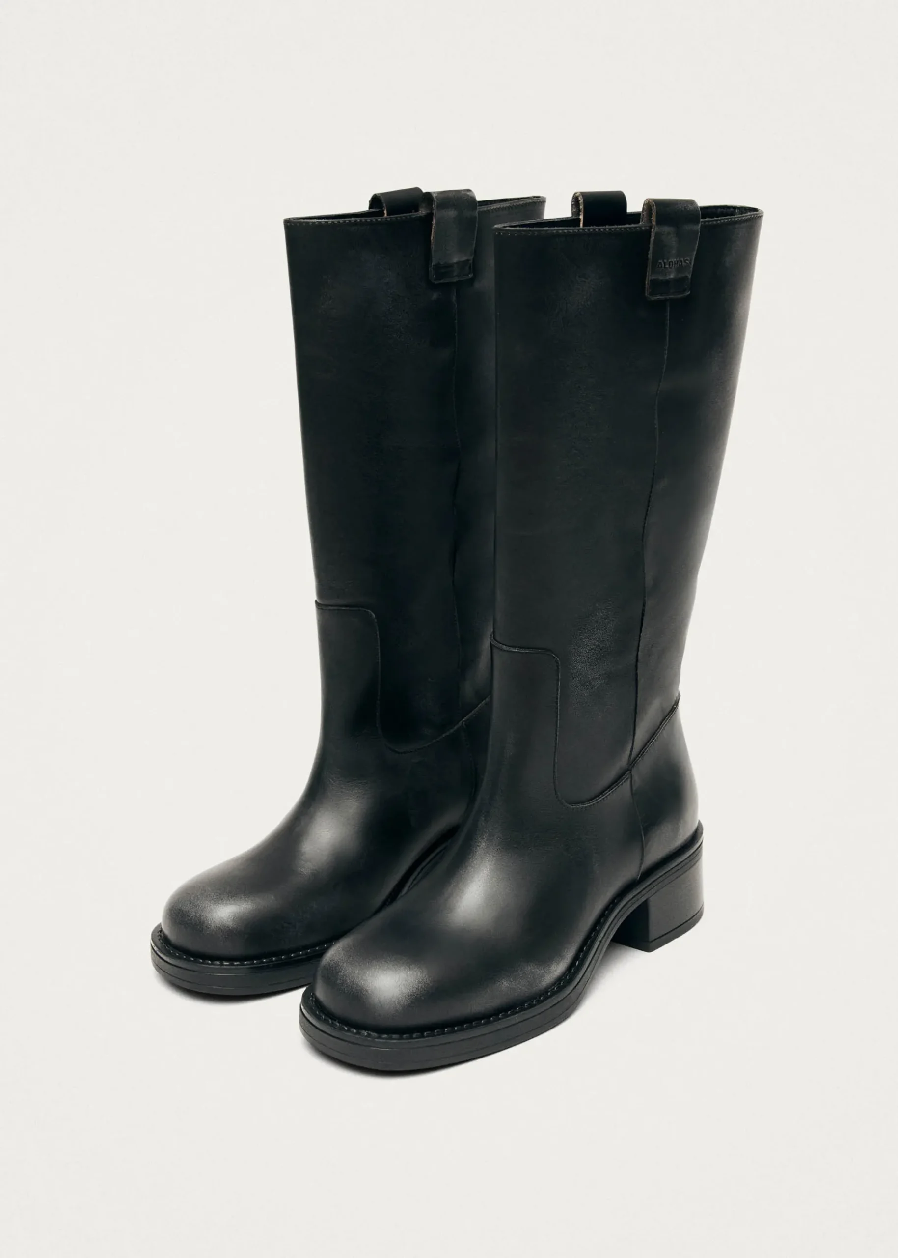Sajan Schwarze Lederstiefel