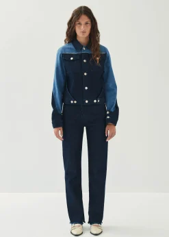 Sand - Bicolor Indigo Jeansjacke