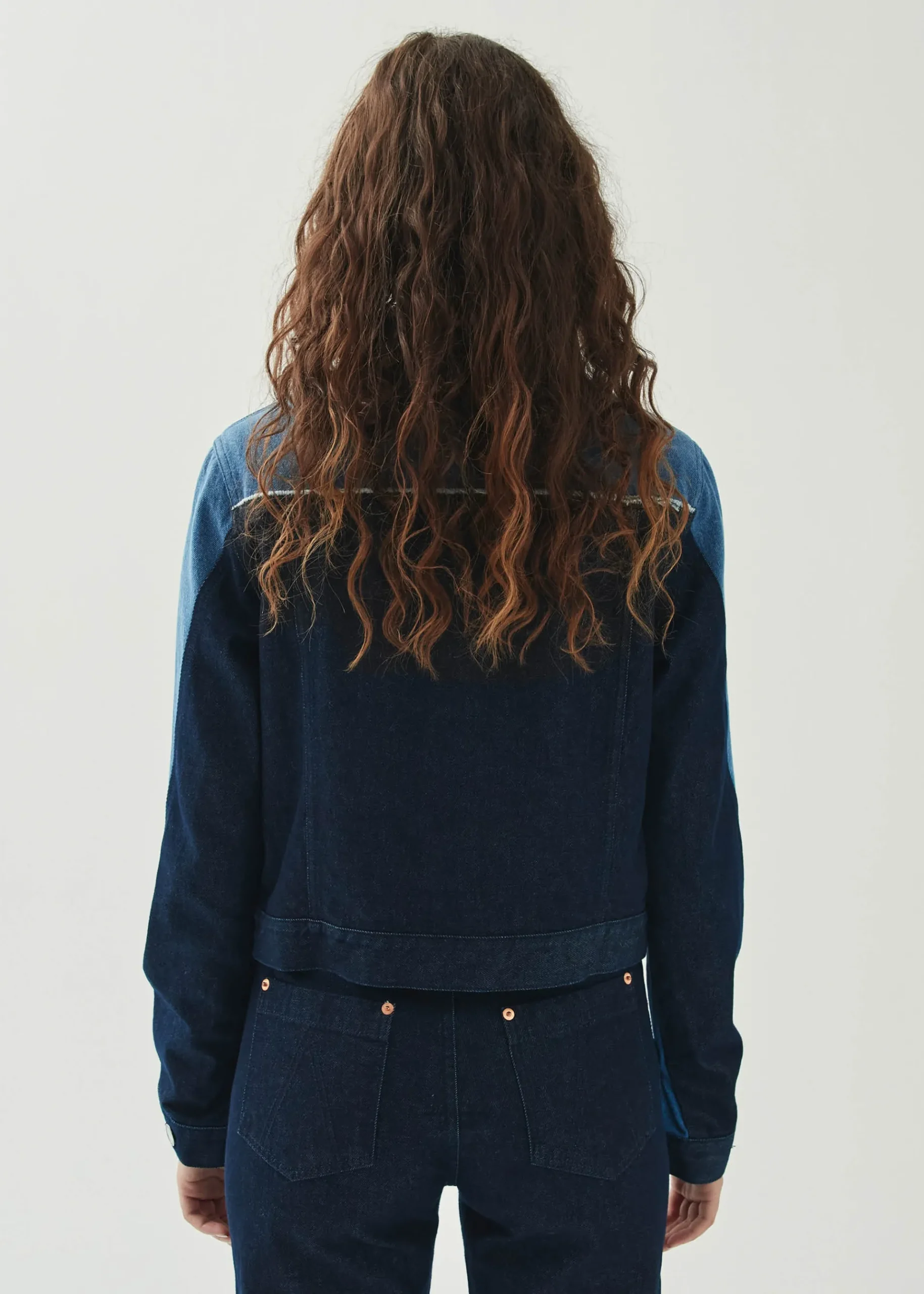 Sand - Bicolor Indigo Jeansjacke