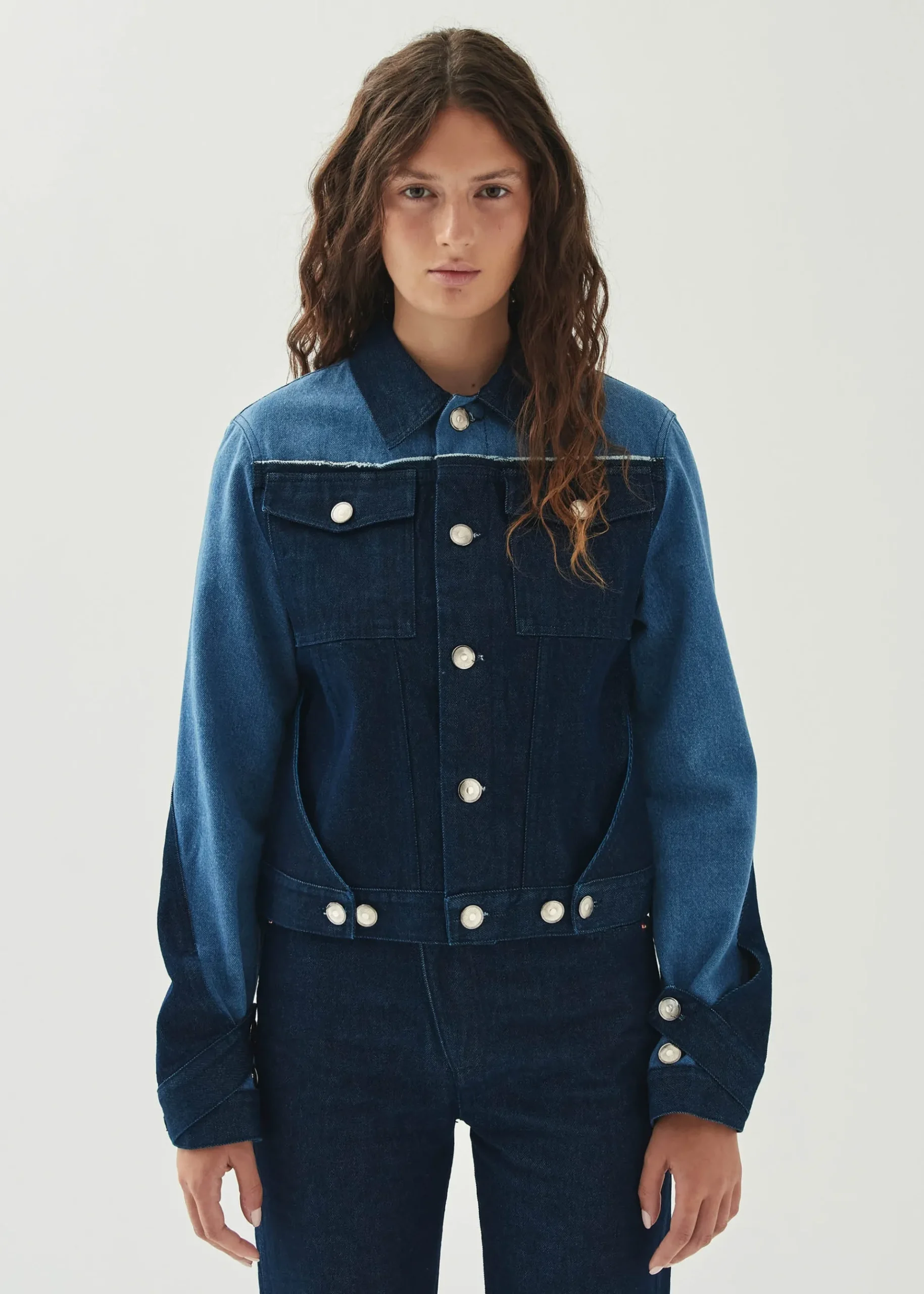 Sand - Bicolor Indigo Jeansjacke