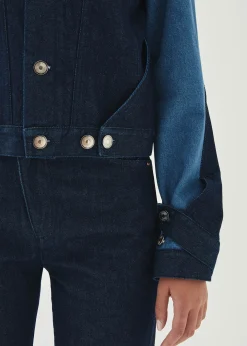 Sand - Bicolor Indigo Jeansjacke