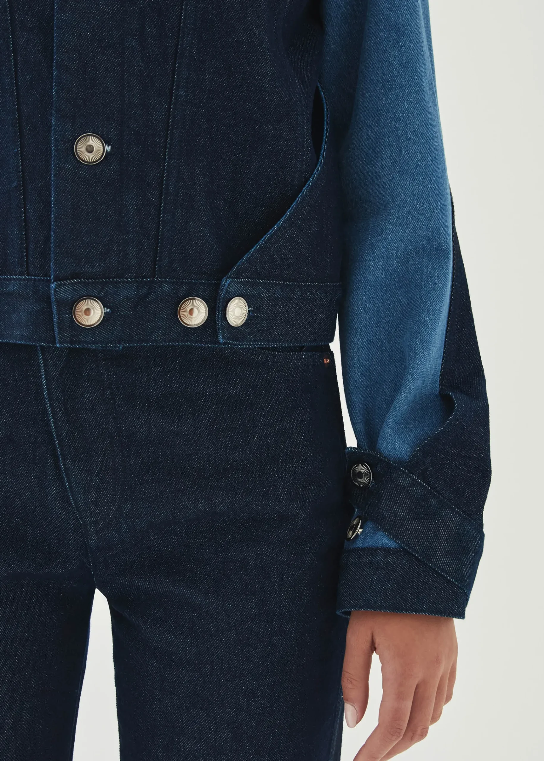 Sand - Bicolor Indigo Jeansjacke