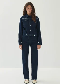 Sand - Indigo Denim Jacke