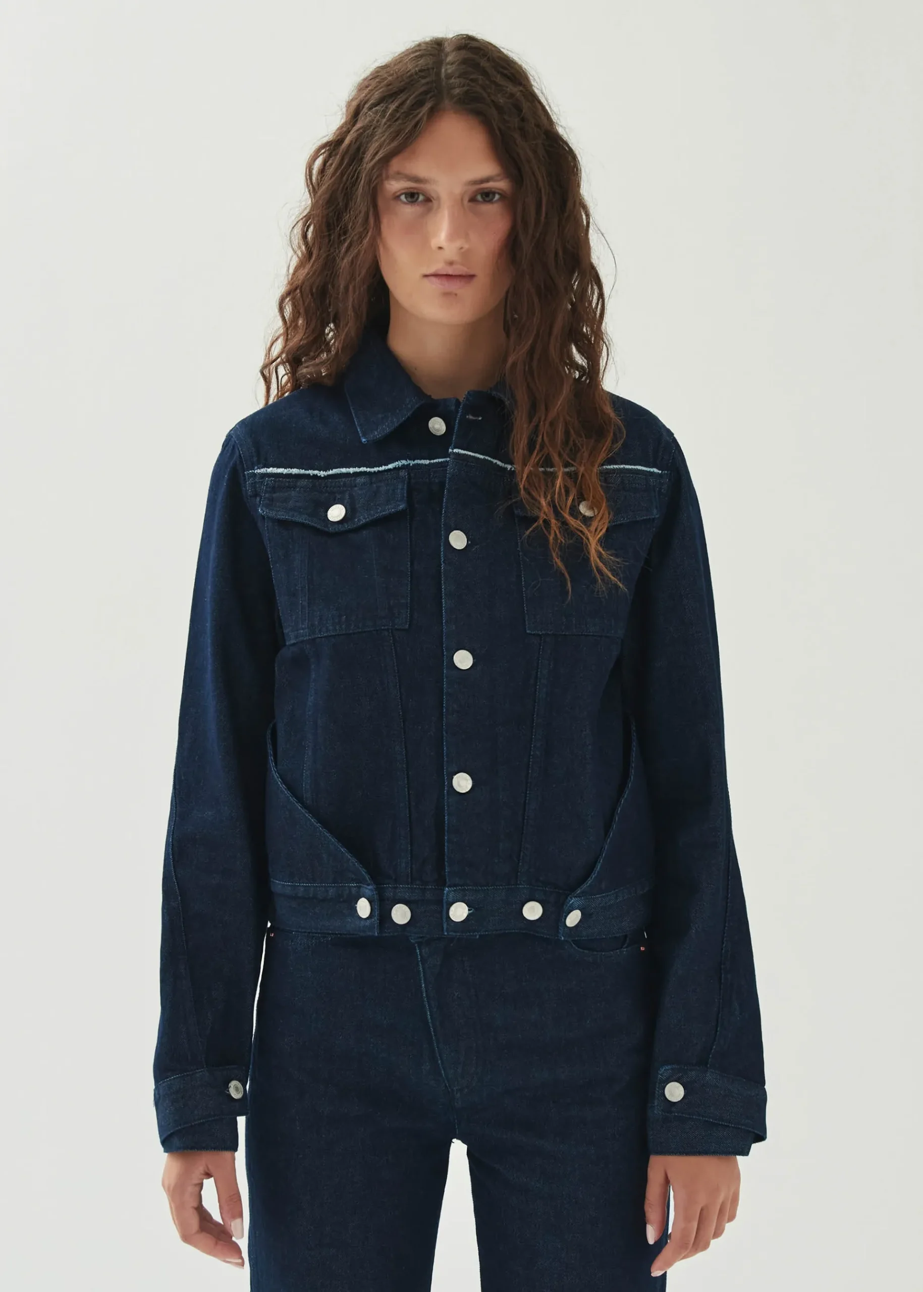 Sand - Indigo Denim Jacke