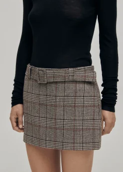 Shibuya Checks Brown Skirt