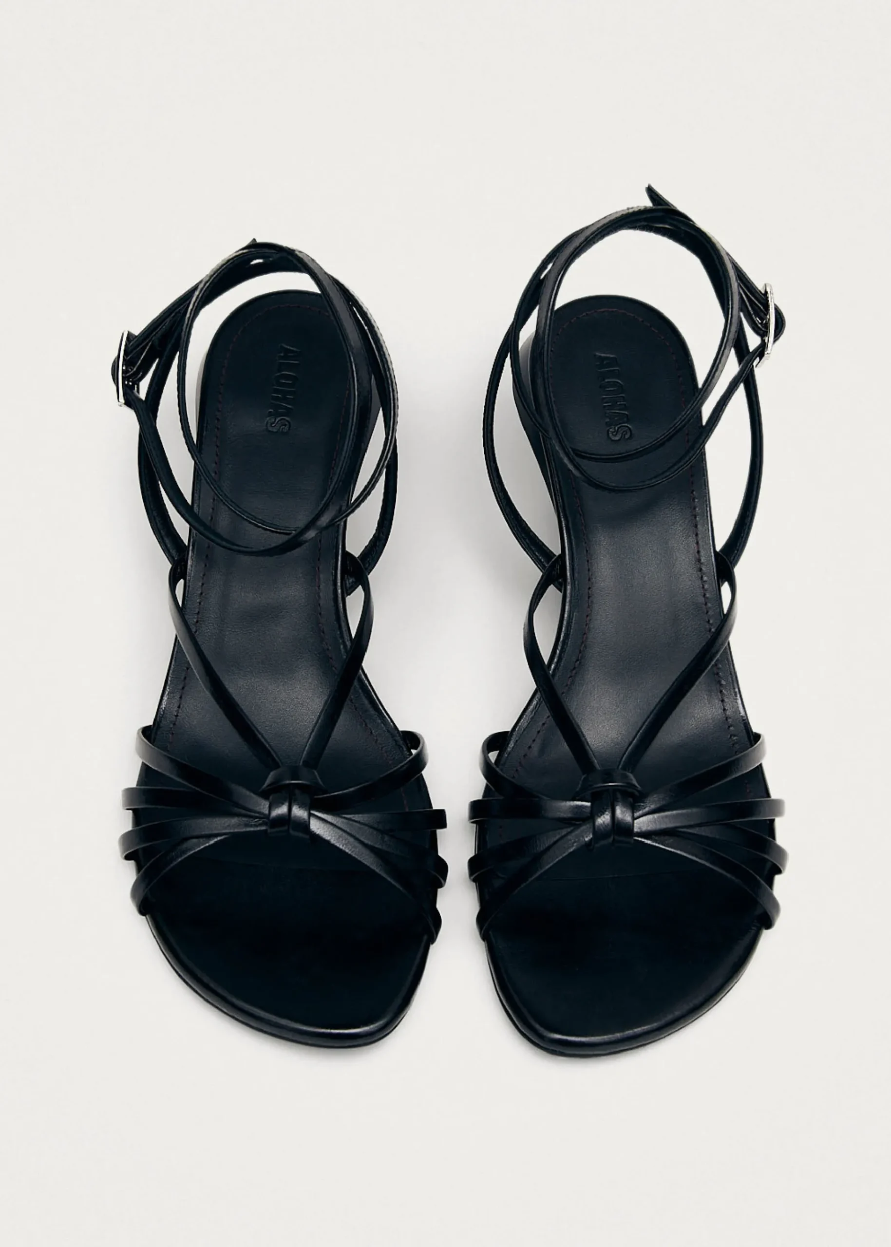 Soleia Schwarze Ledersandalen