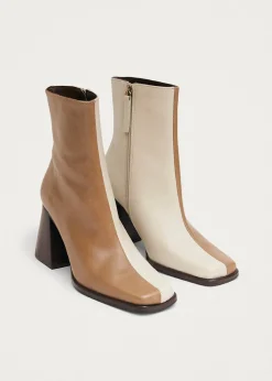 South Bicolor Braun-beige Lederstiefel