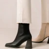 South Bicolor Corn Stone Beige Black Vegan Leather Ankle Boots