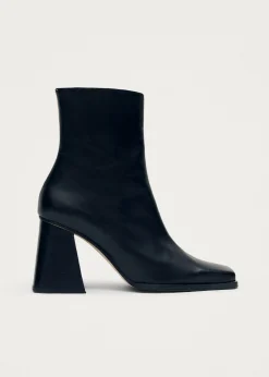 South Bicolor Schwarze und beigefarbene Lederstiefel