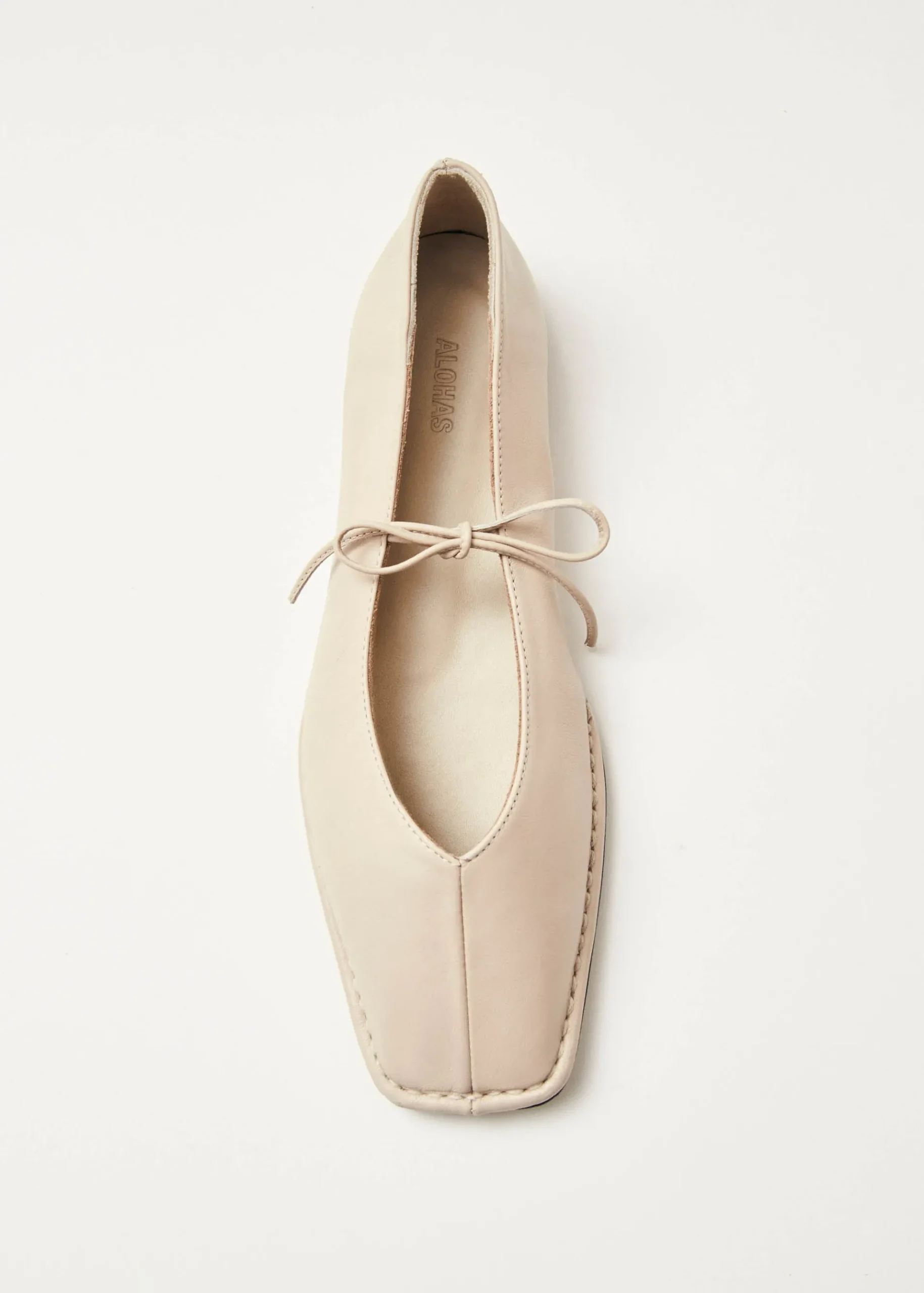 Sway Cremefarbene Leder-Ballerinas