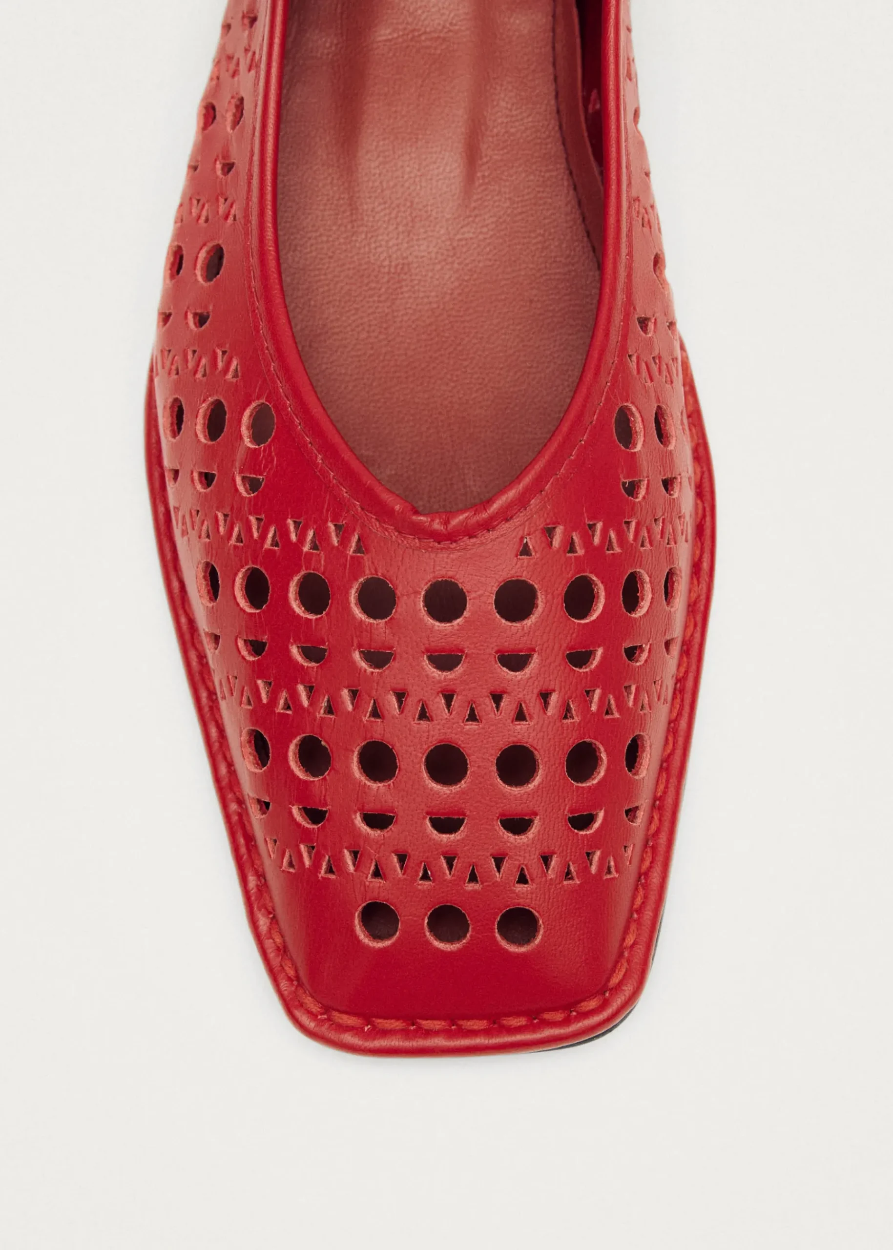 Sway Slit Rote Leder-Ballerinas