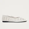 Sway Slit Weiße Leder Ballerinas