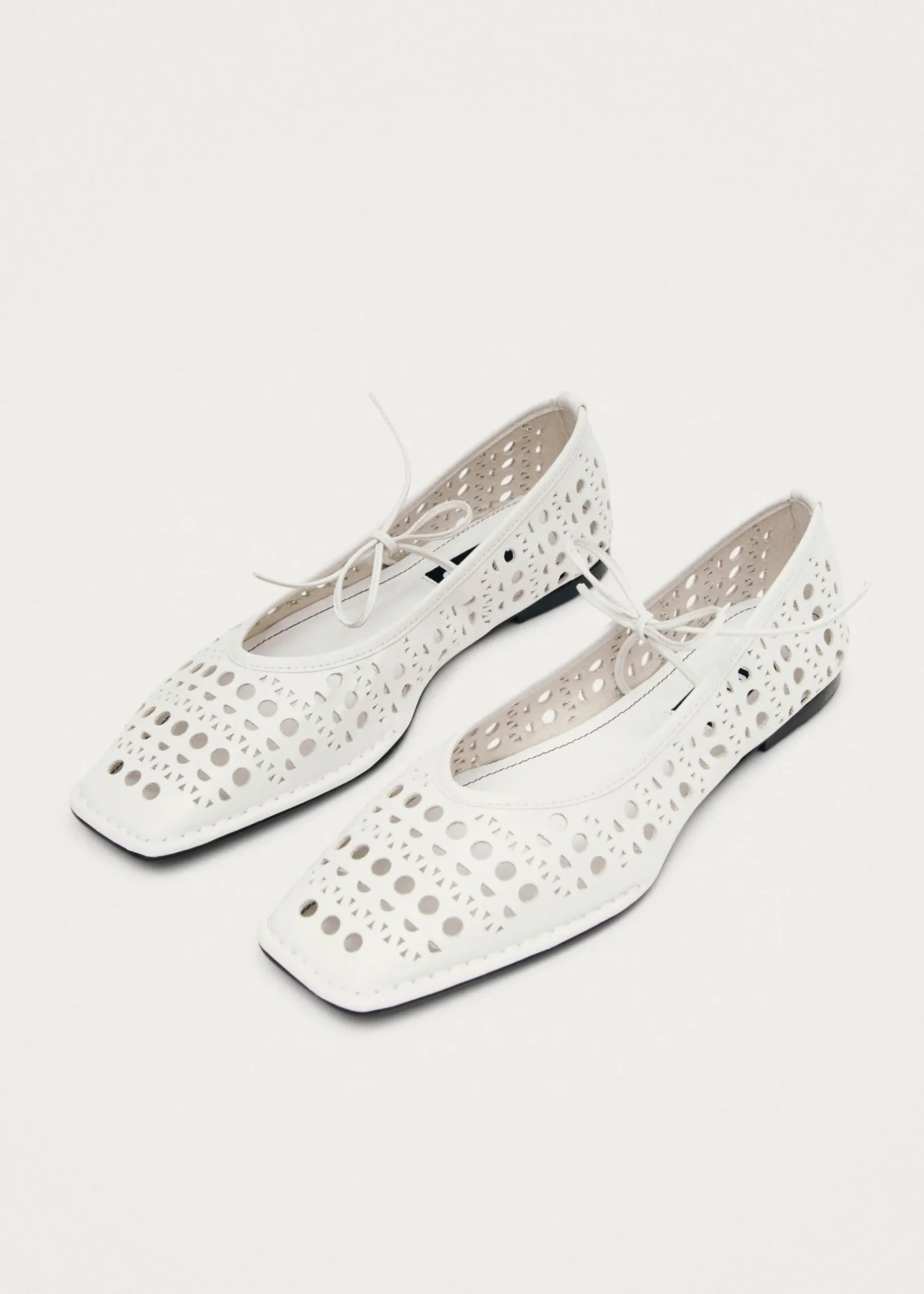 Sway Slit Weiße Leder Ballerinas