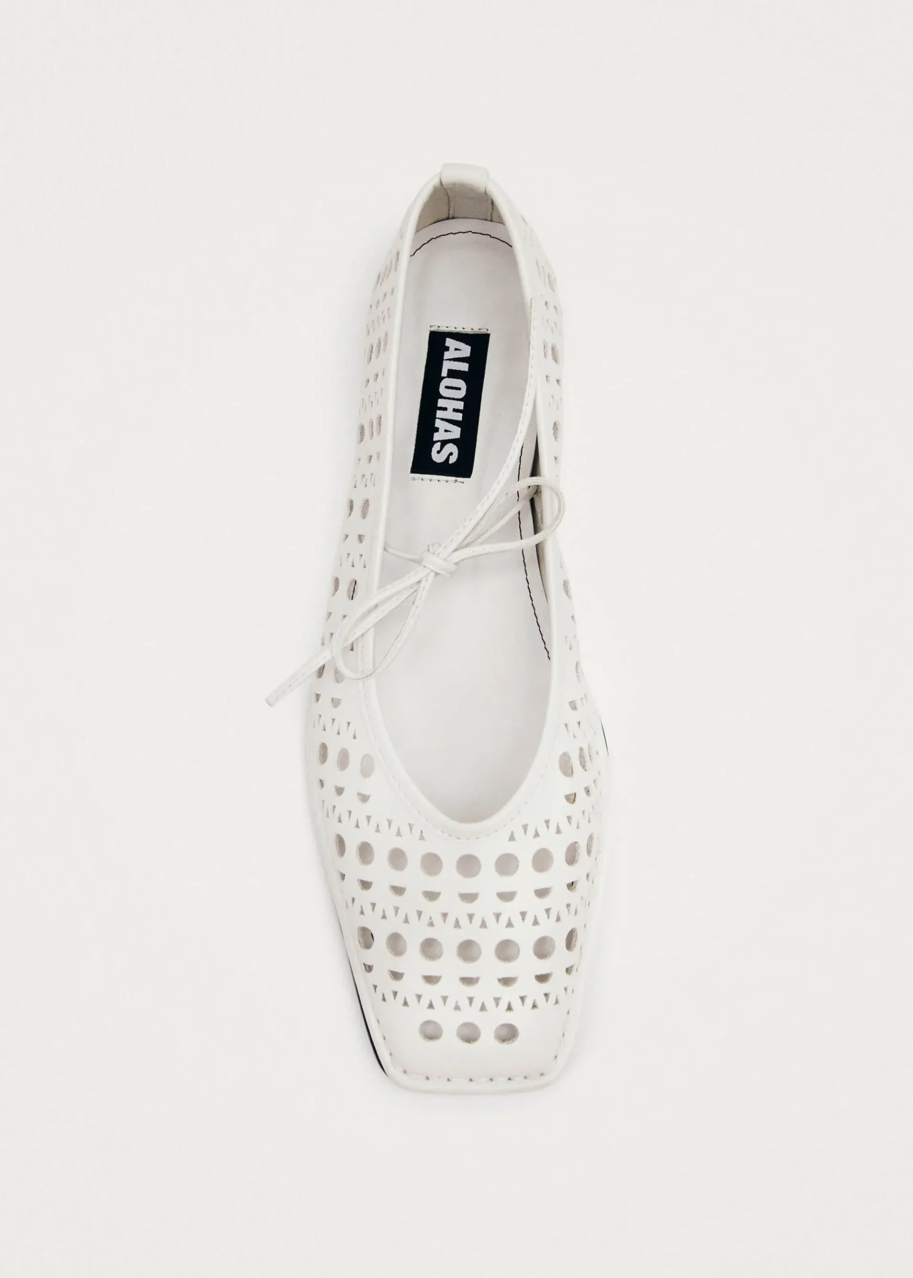 Sway Slit Weiße Leder Ballerinas