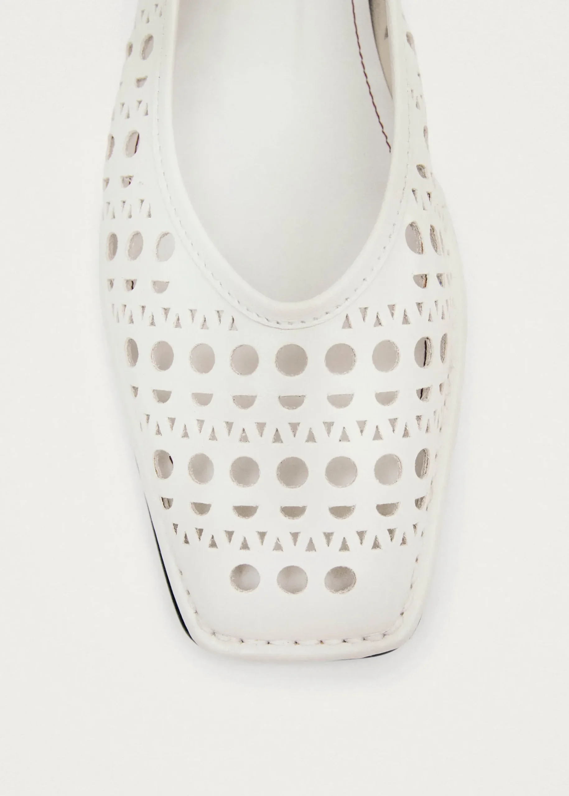 Sway Slit Weiße Leder Ballerinas
