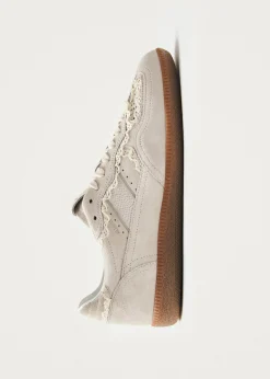 Tb.490 Häkelcreme-Ledersneaker