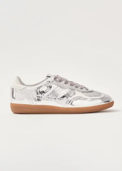 Tb.490 Rife Silberne Leder-Sneakers