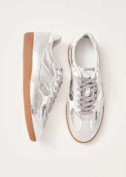 Tb.490 Rife Silberne Leder-Sneakers