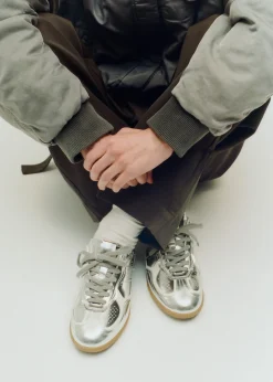 Tb.490 Rife Silberne Leder-Sneakers