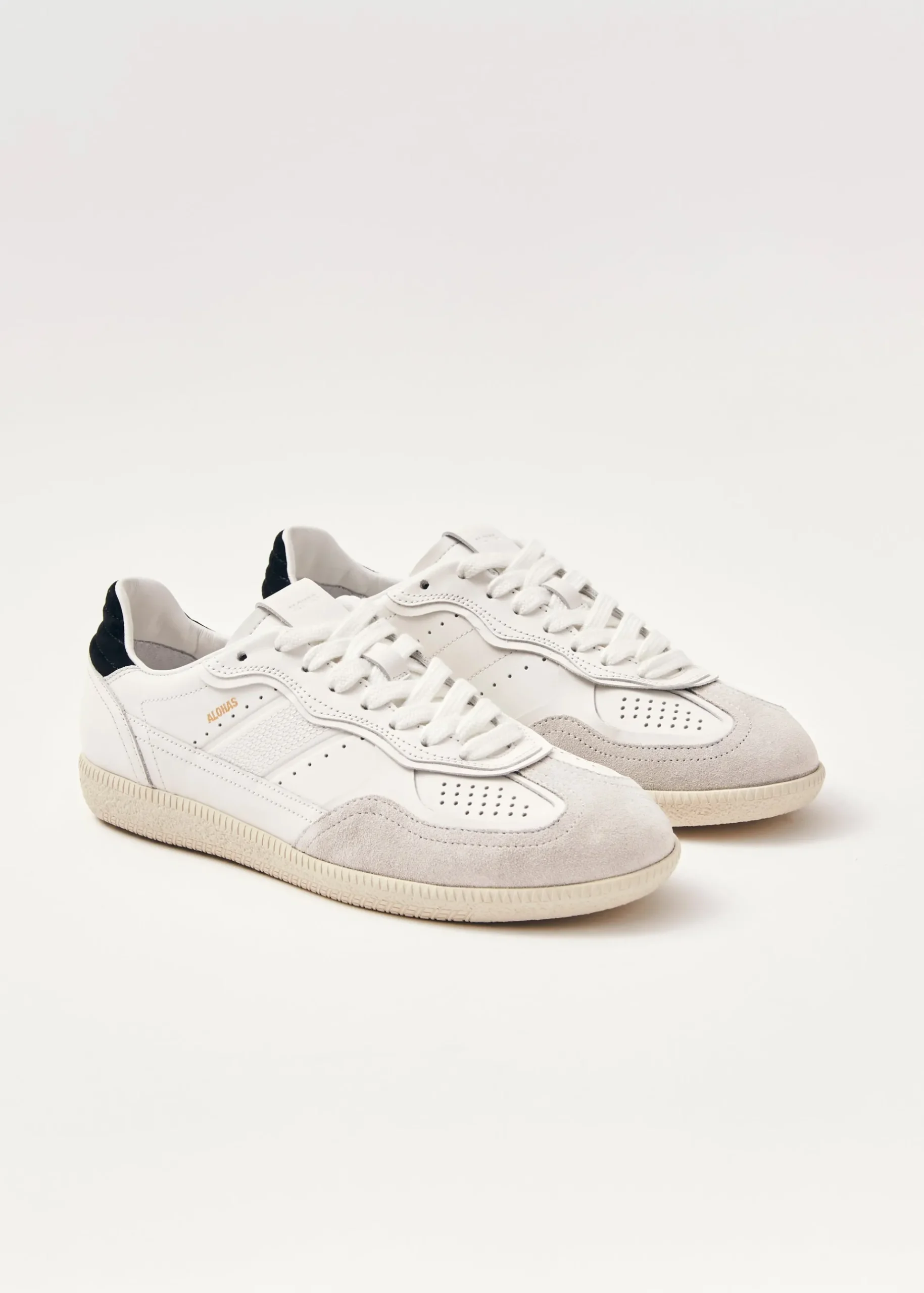 Tb.490 Weiße und schwarze Leder-Sneakers