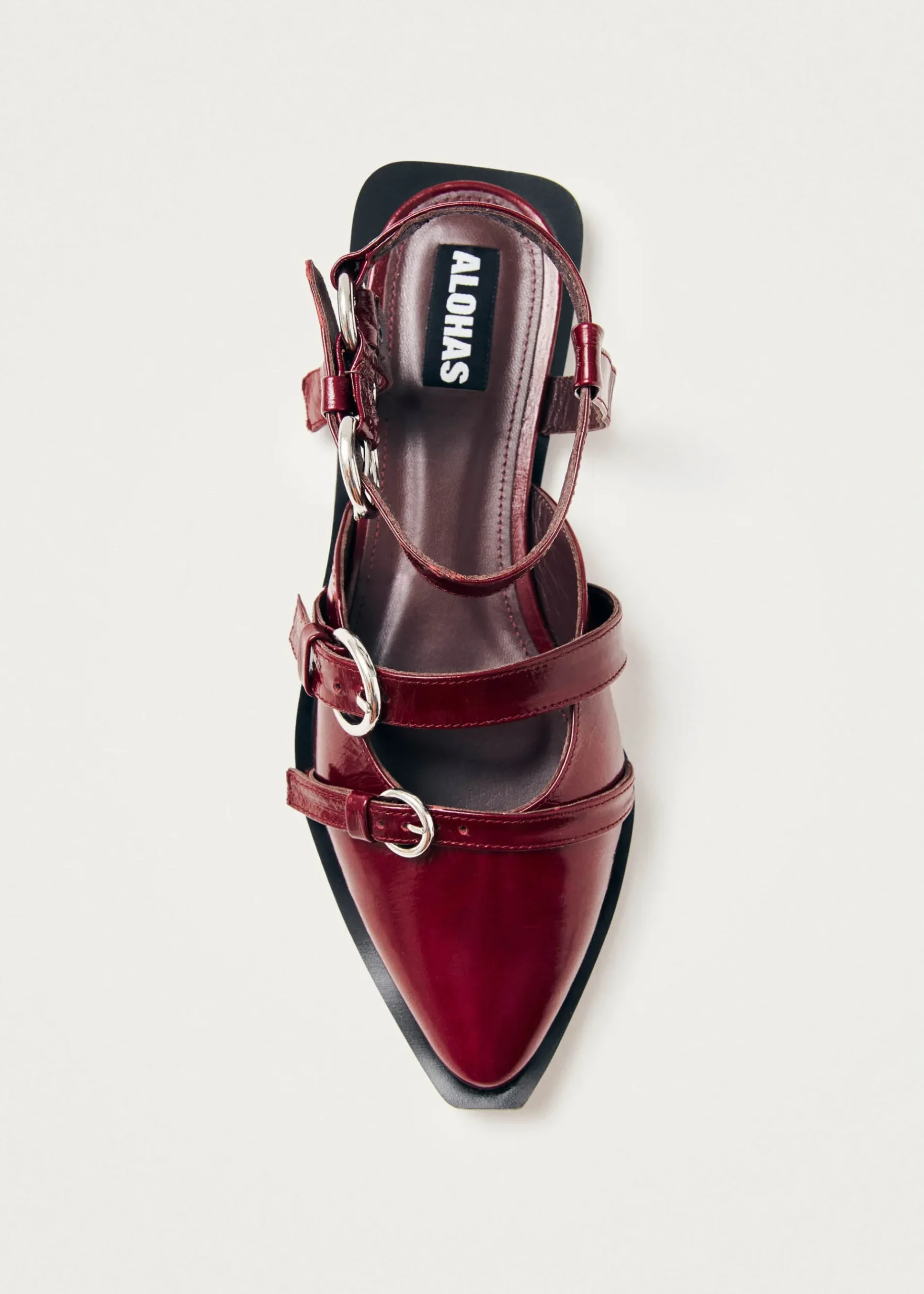Thalara Onix Burgunderrote Leder Ballerinas