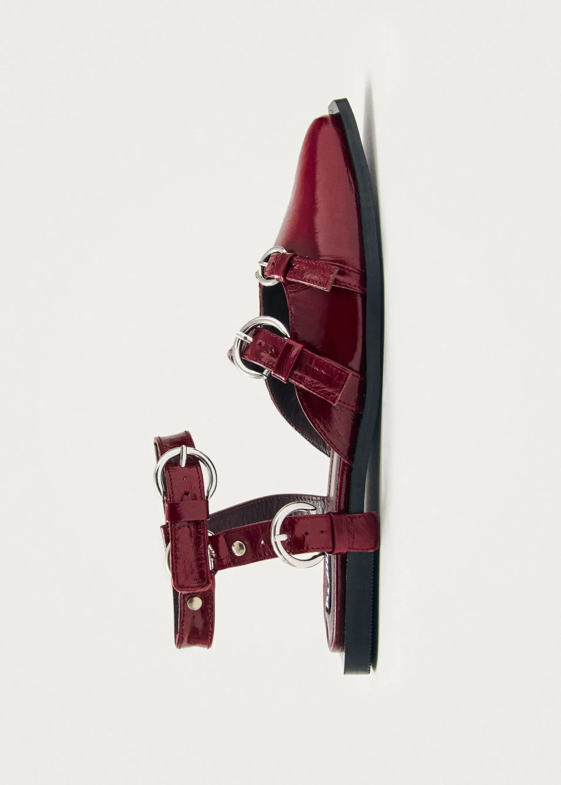 Thalara Onix Burgunderrote Leder Ballerinas