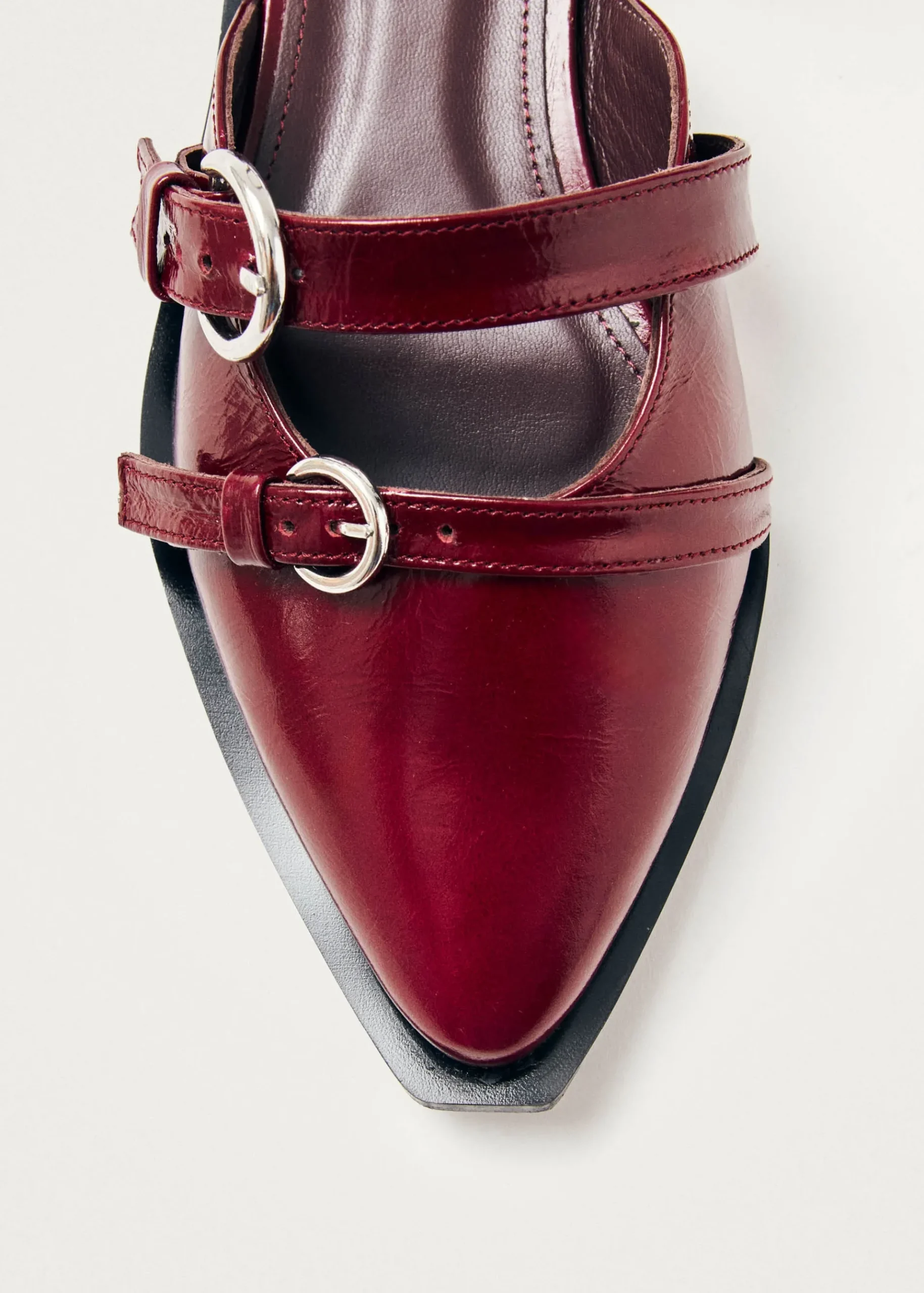 Thalara Onix Burgunderrote Leder Ballerinas