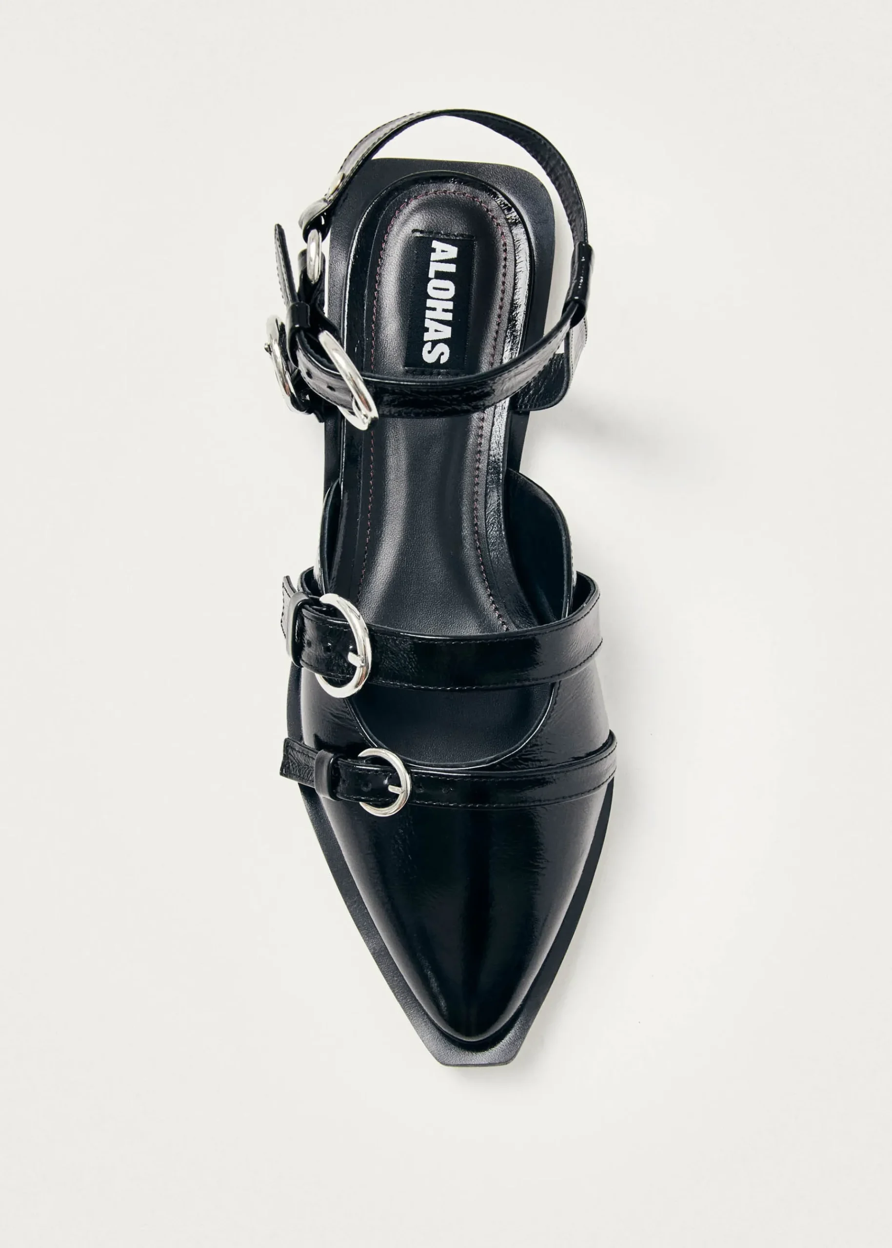 Thalara Onix Schwarze Leder Ballerinas